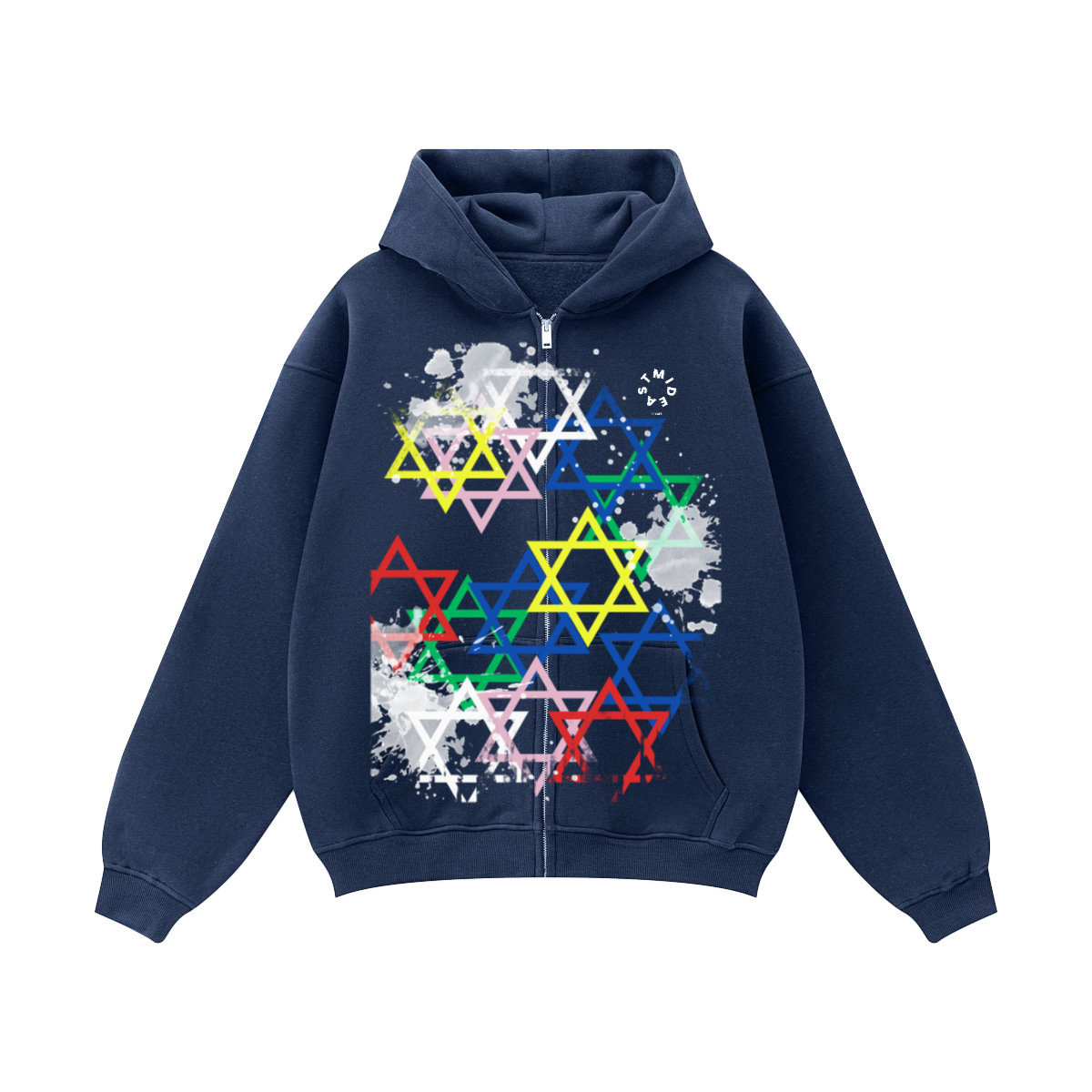 Grafiti Stars Zip-up Oversized Hoodie