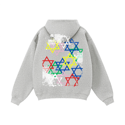 Grafiti Stars Zip-up Oversized Hoodie