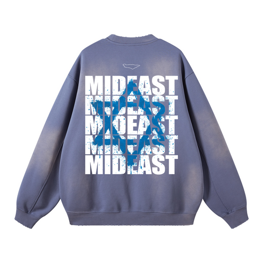 Mideast x Rooted Washed Distressed Sweatshirt